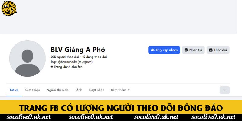 Trang FB của Giàng có lượng người theo dõi đông đảo